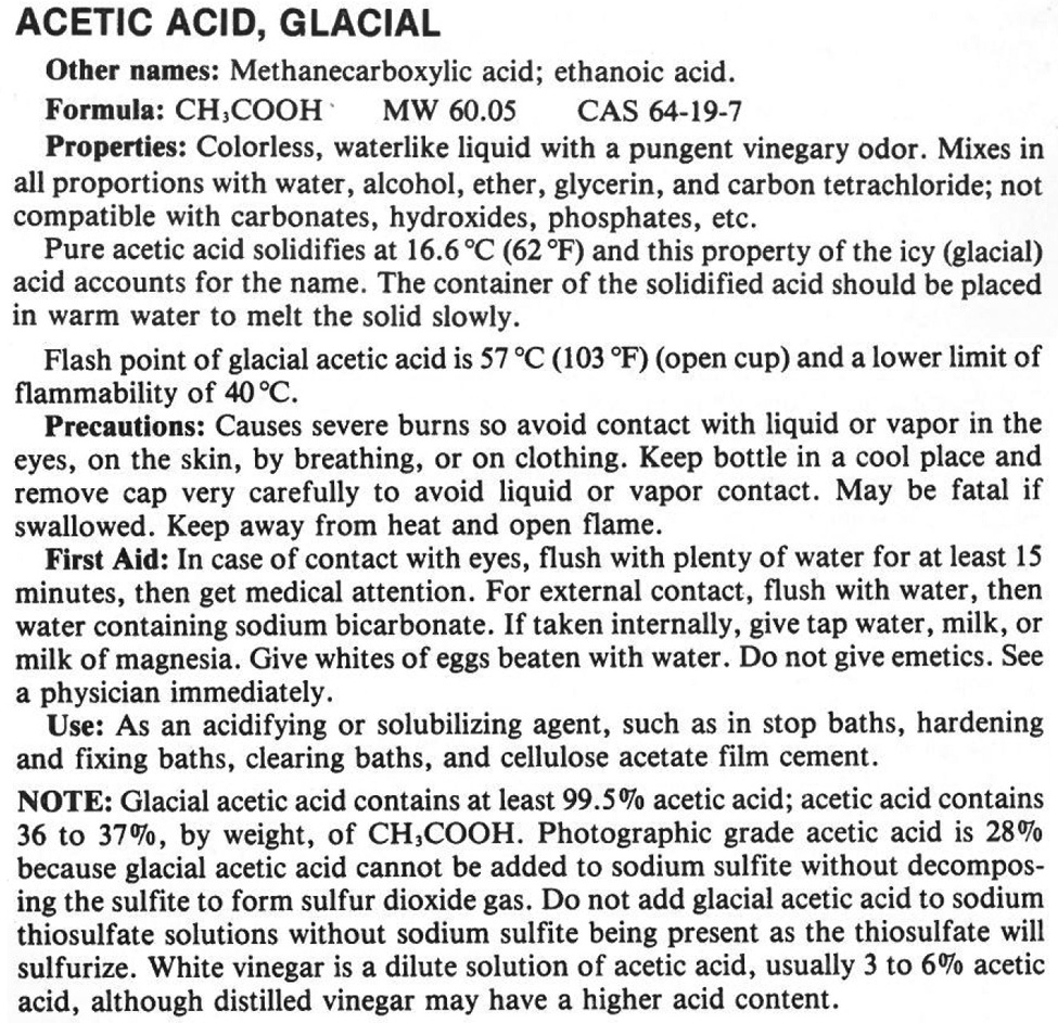 PLI Acetic Acid