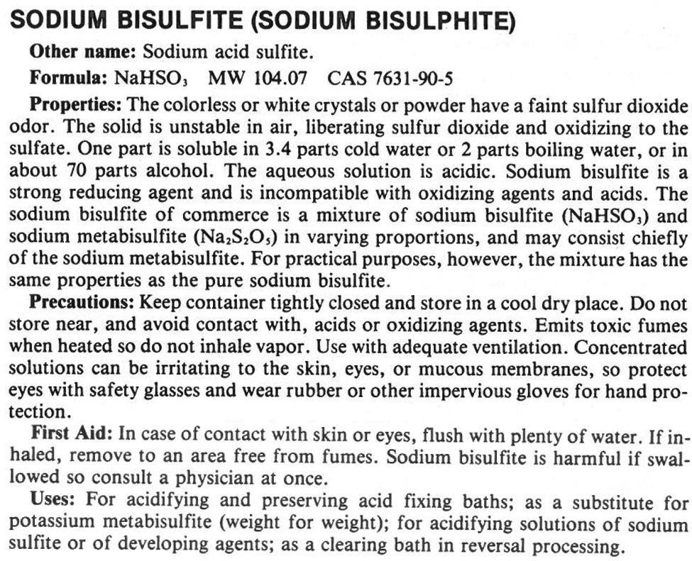 PLI Sodium Bisulfite