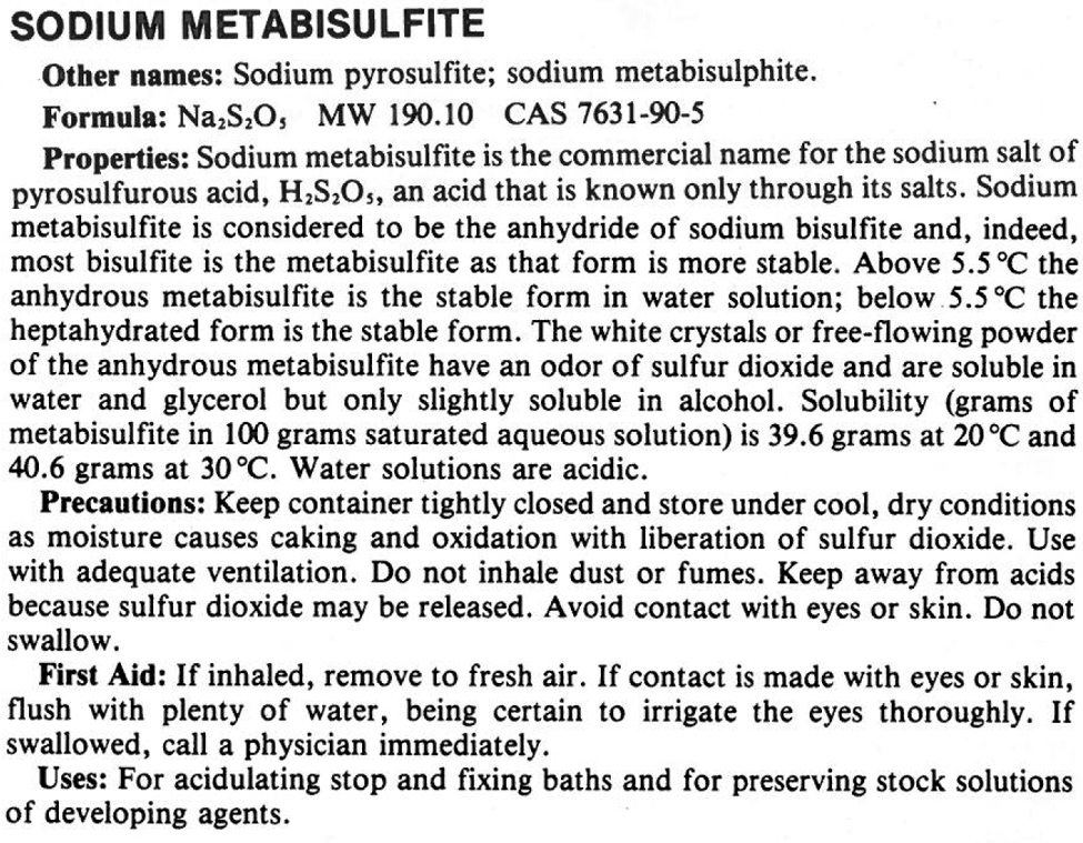 PLI Sodium Metabisulfate