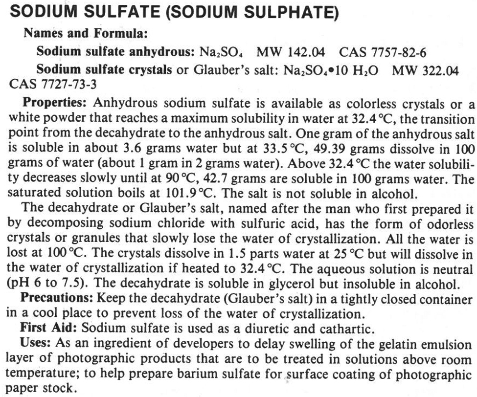 PLI Sodium Sulfate