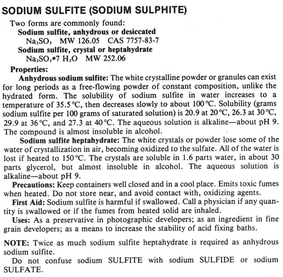 PLI Sodium Sulfite